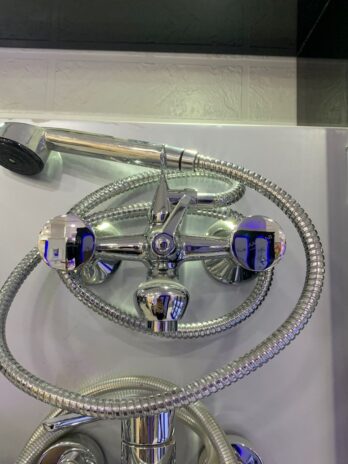 Wall-Mounted Bath Mixer with Hand Shower